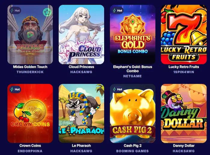 Spin Panda Casino games