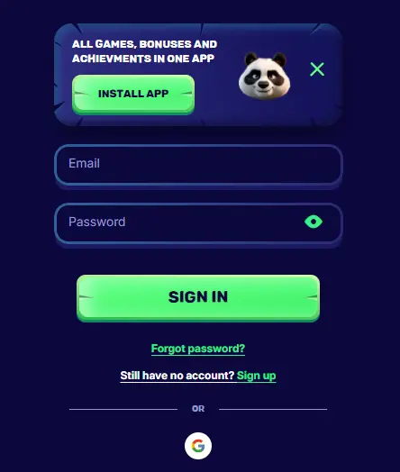 Spin Panda Casino reg